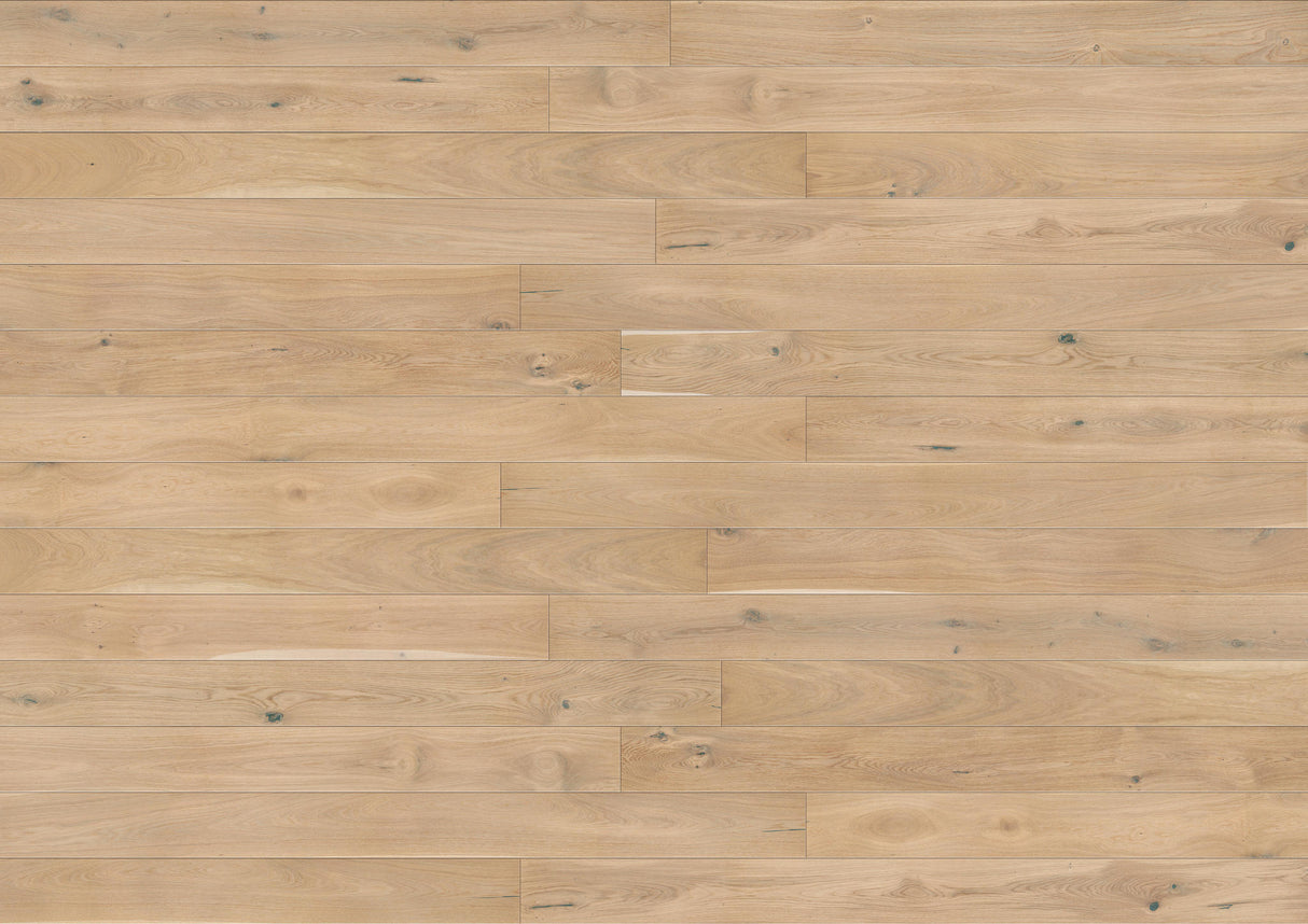 Eg Plank, rustik, børstet hvid matlak