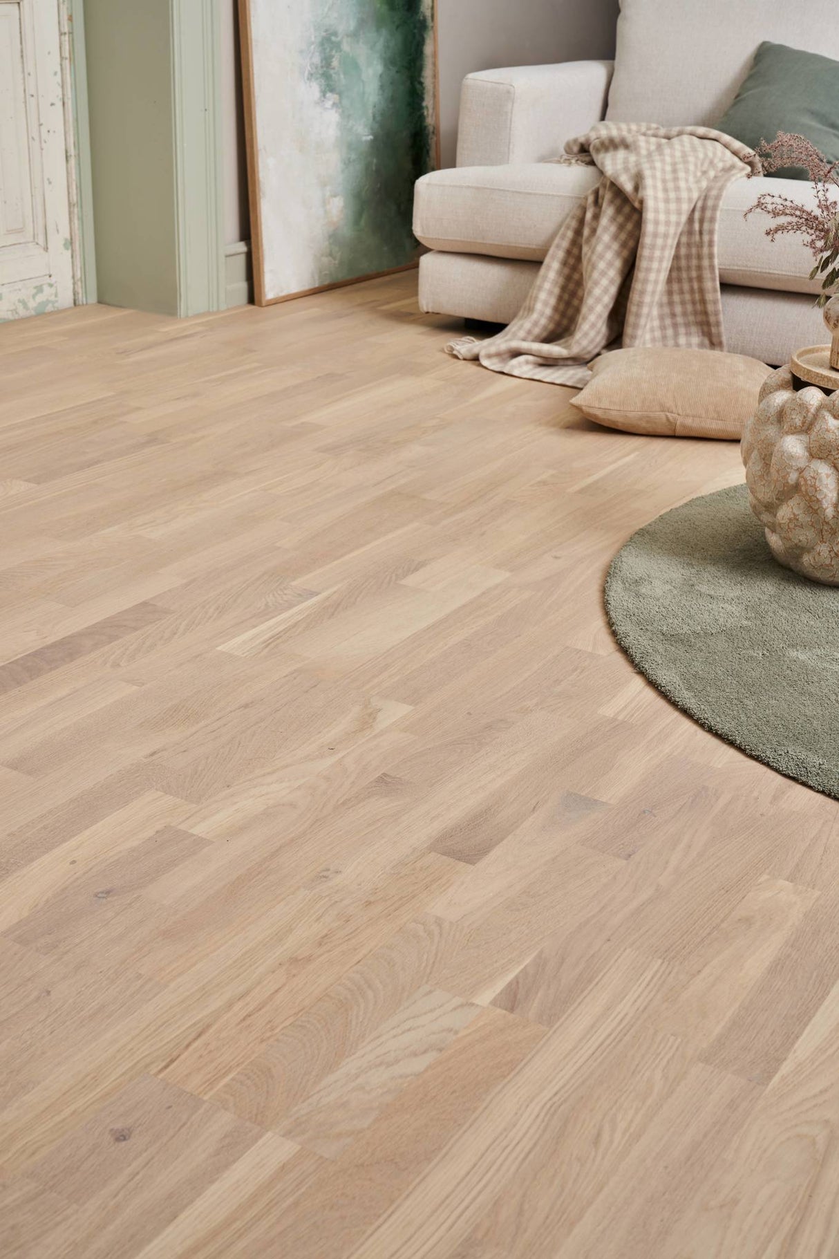 PARKET 3-STAV EG ACCENT BØRSTET GREYWASH ULTRAMAT LAK