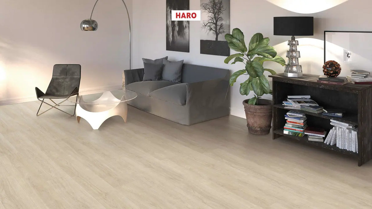 Haro laminatgulv Tritty 100 Korte planker - Eg Eleganza, Cremehvid