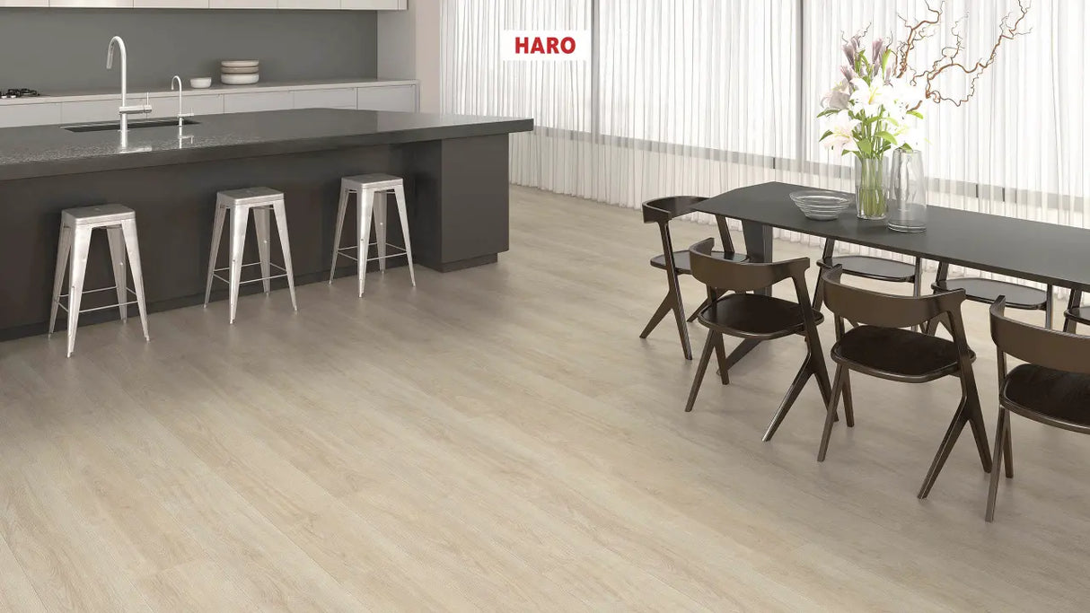 Haro laminatgulv Aqua Korte planker - Eg Eleganza cremehvid