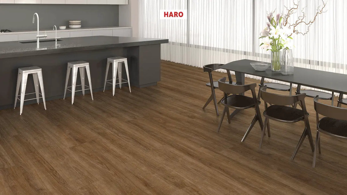 Haro laminatgulv, Gran Via Tritty 200 Aqua - Eg Eleganza, Røget