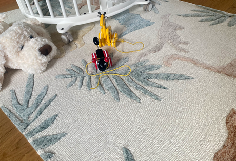 Dino Polytuft børnetæppe Pastel