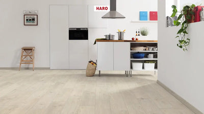 Haro laminatgulv Aqua Korte planker - Eg Sicilia hvid vareprøve