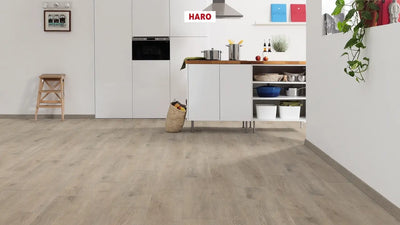 Haro laminatgulv Aqua Korte planker - Eg Veneto mocca vareprøve