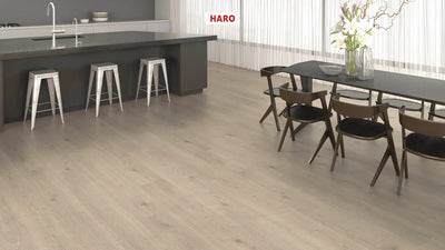 Haro laminatgulv Aqua Korte planker - Contura stengrå vareprøve