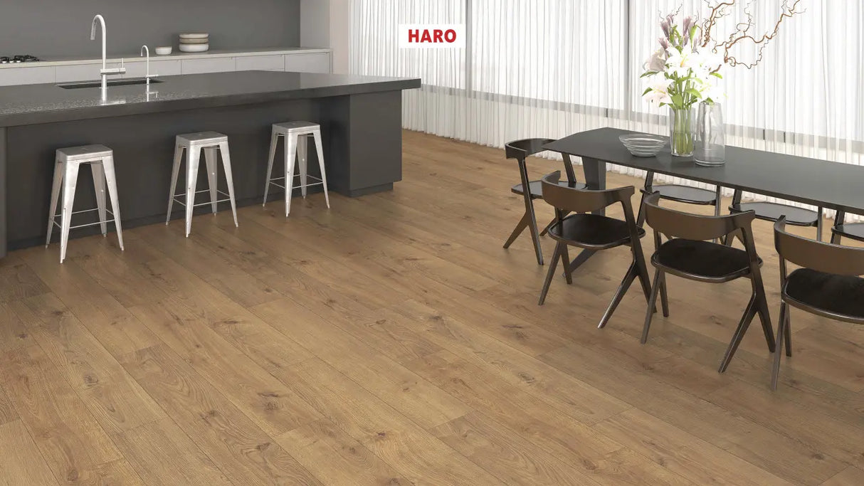 Haro laminatgulv Aqua Korte planker - Eg Portland natur