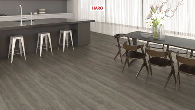 Haro laminatgulv, Gran Via Tritty 200 Aqua - Eg Eleganza, Antikgrå vareprøve