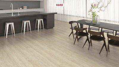 Haro laminatgulv, Gran Via Tritty 200 Aqua - Eg Eleganza, Cremehvid vareprøve