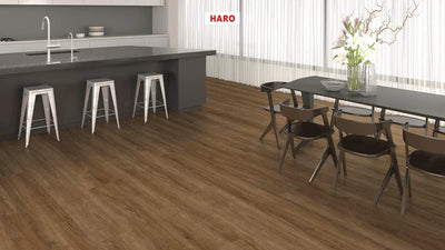 Haro laminatgulv, Gran Via Tritty 200 Aqua - Eg Eleganza, Røget vareprøve