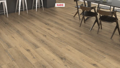 Haro laminatgulv Aqua Korte planker - Eg Metallic natur vareprøve