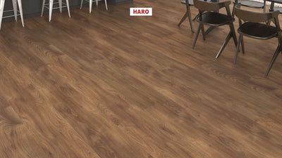Haro laminatgulv, Grand Via Tritty 200 Aqua - Valnød Vario vareprøve