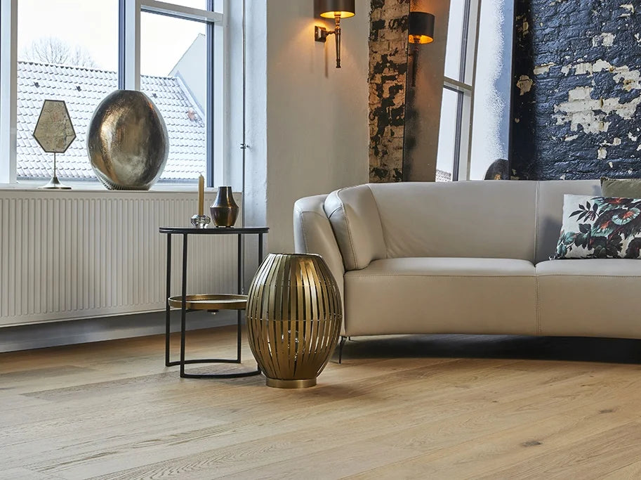 Wideplank - Børstet Eg Country med hvid matlak - Bredde 220 mm