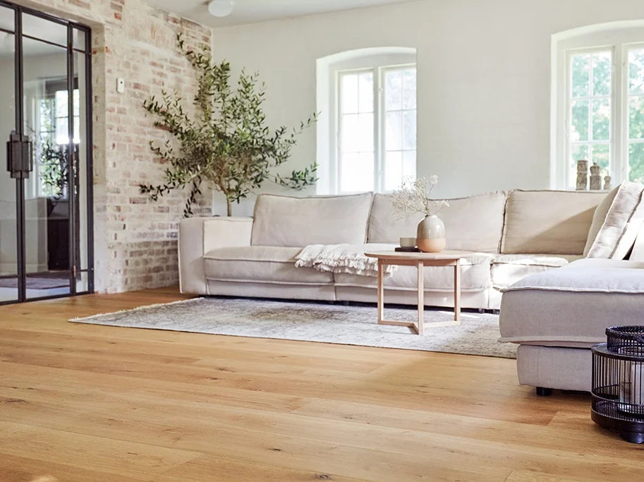 Wideplank - Børstet Eg Country med klar matlak - Bredde 220 mm